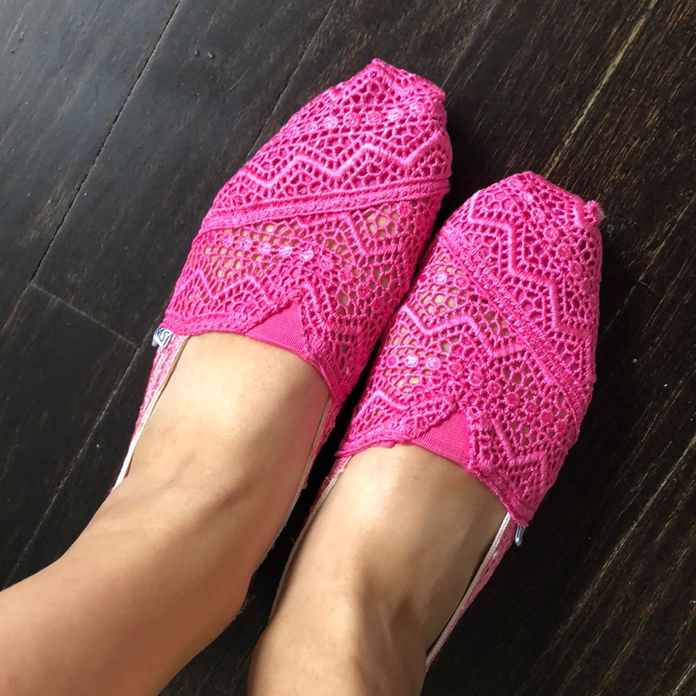 Toms crochet slip on shoes